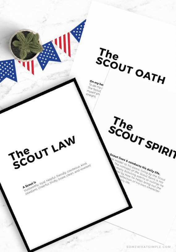 scout oath and law printable free