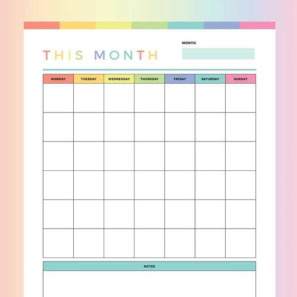monthly planner printable