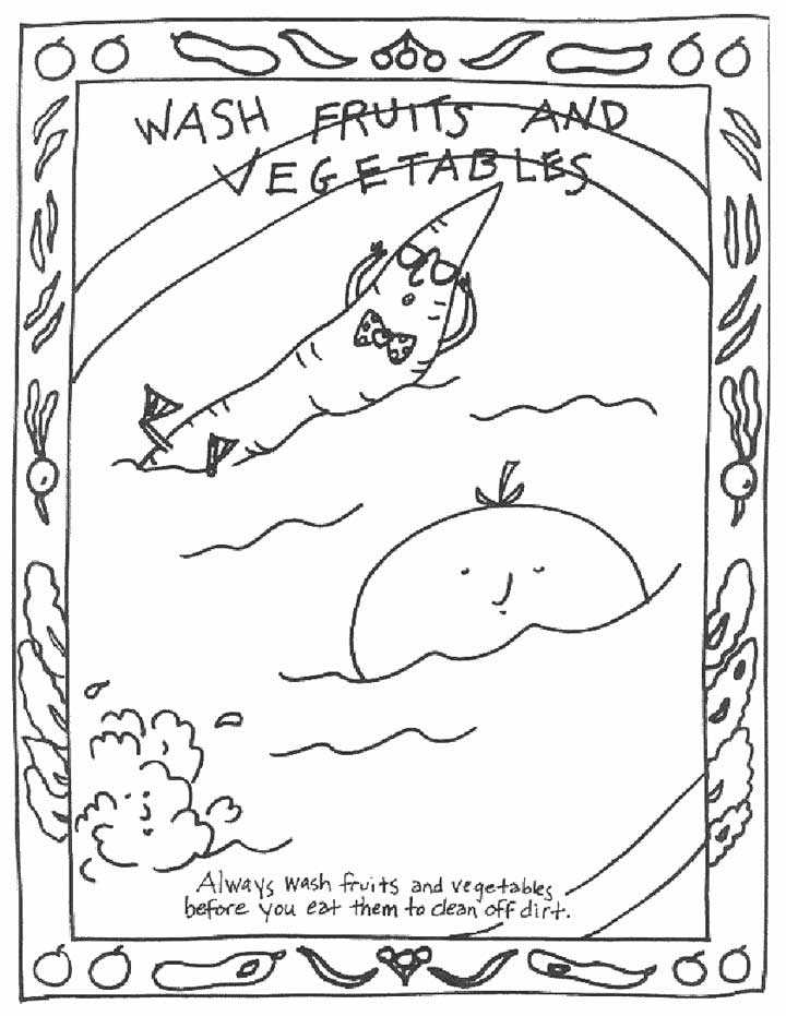 printable fruits and vegetables coloring pages