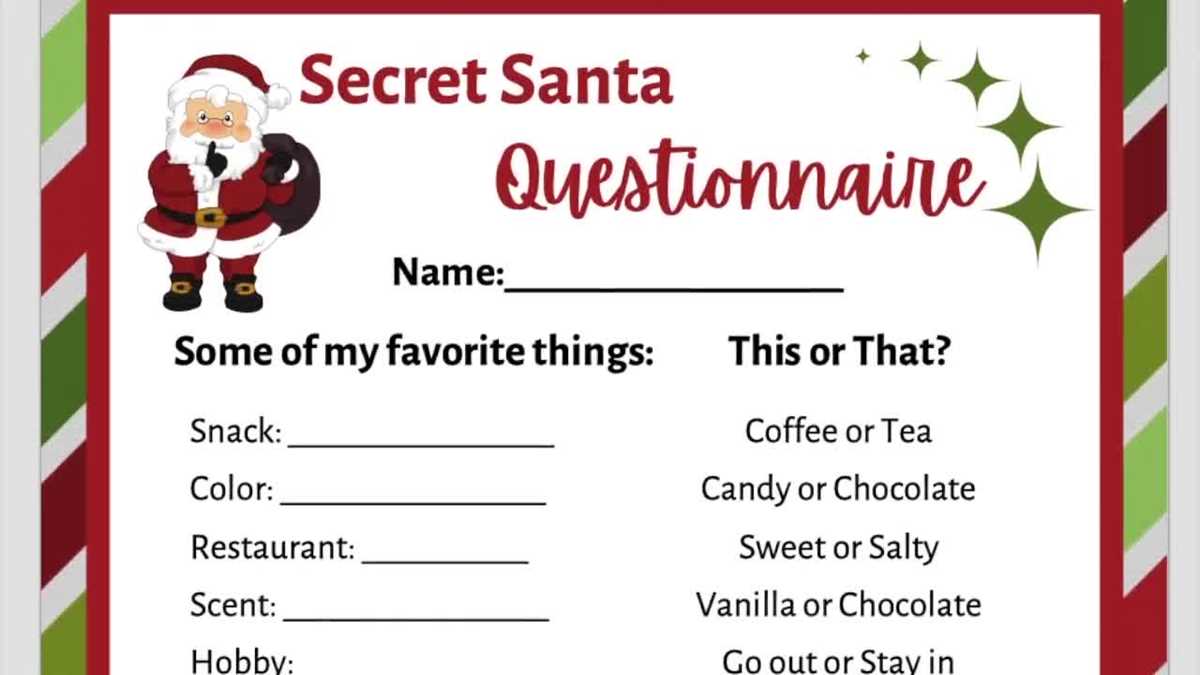 secret santa printable forms