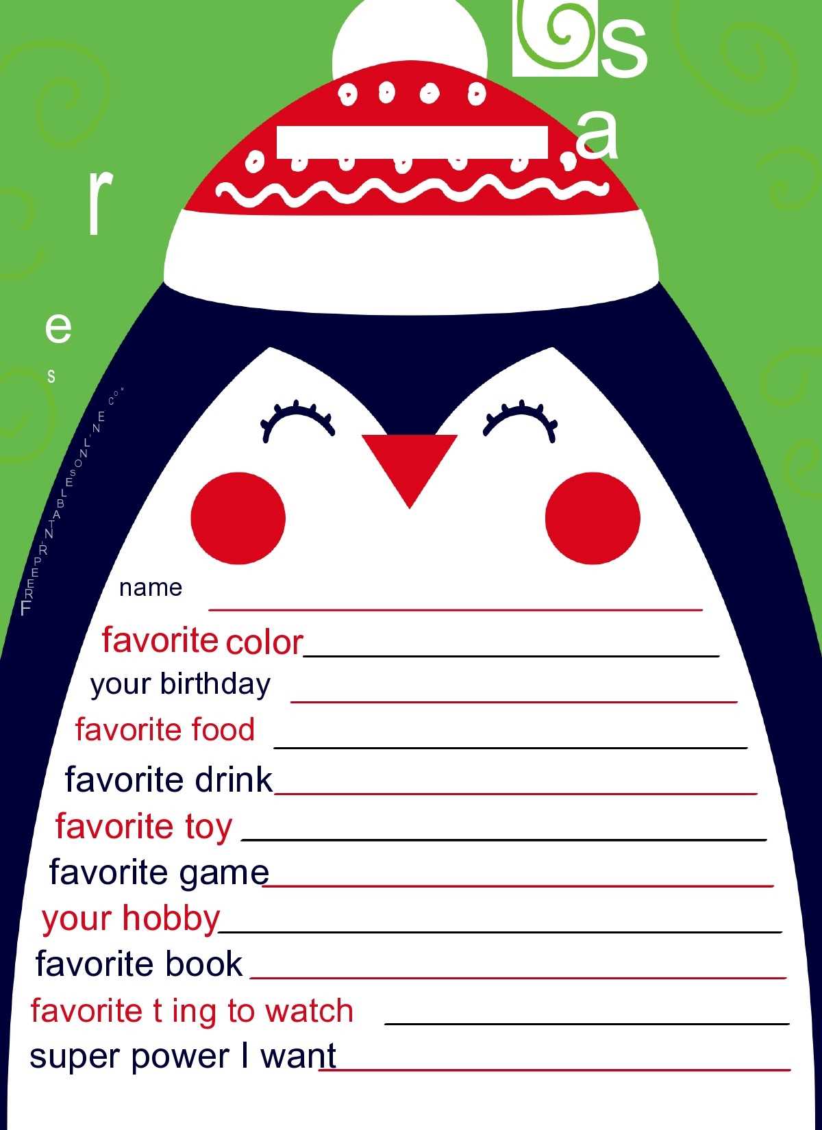 secret santa printable questionnaire secret santa printable questionnaire