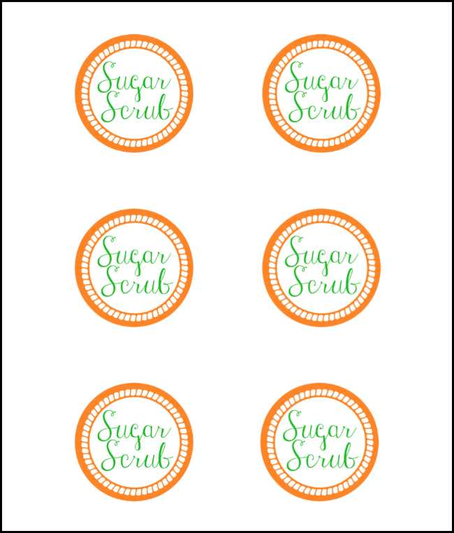 sugar scrub printable labels