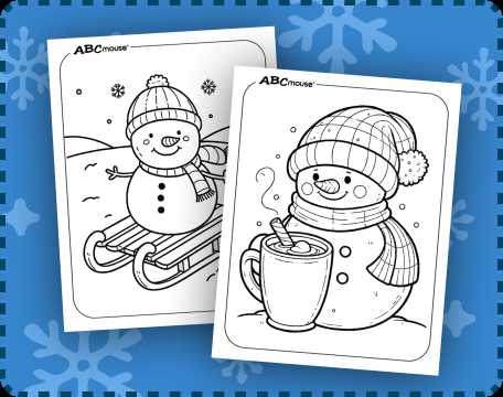 printable winter color sheets