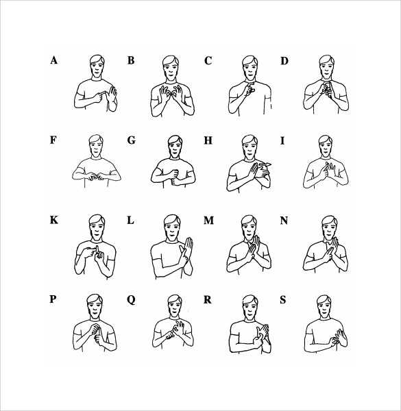 sign language chart printable