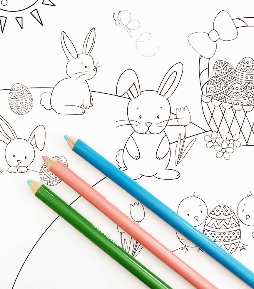 easter bunny coloring page printable