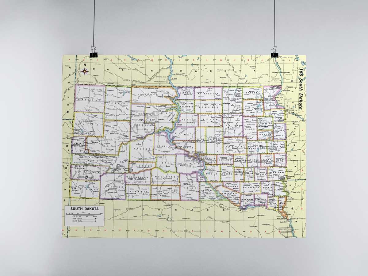 south dakota map printable