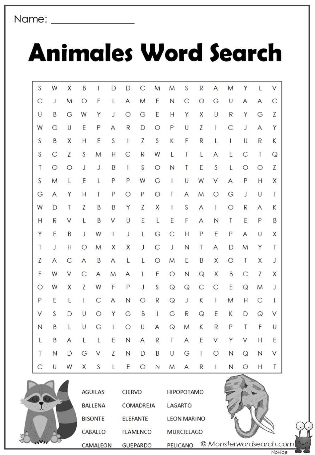 spanish word search puzzles printable