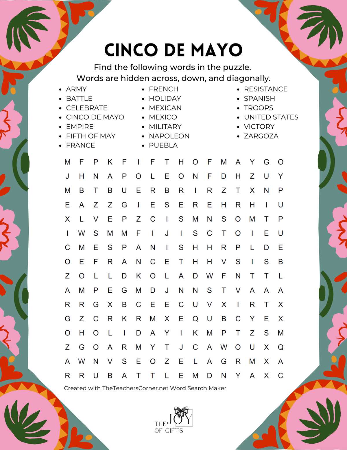 spanish word search puzzles printable
