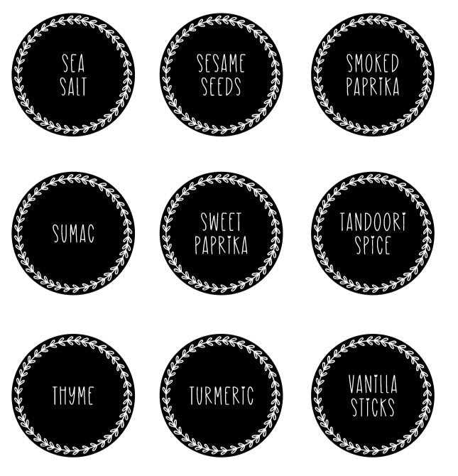 spice labels printable