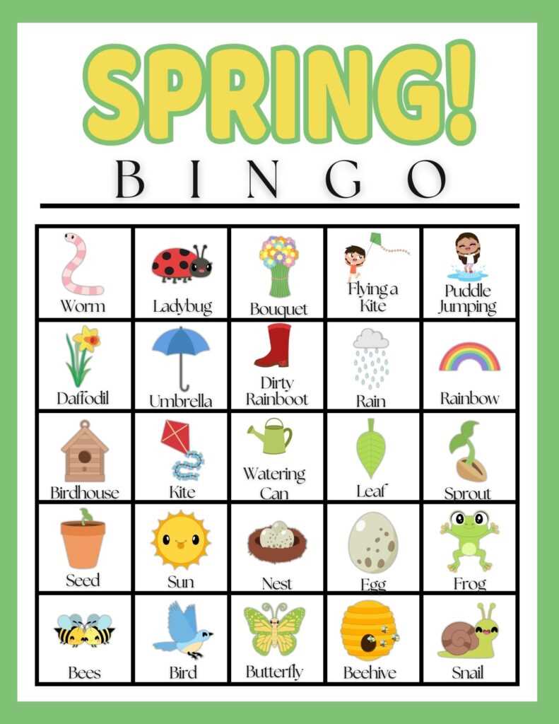spring bingo printable