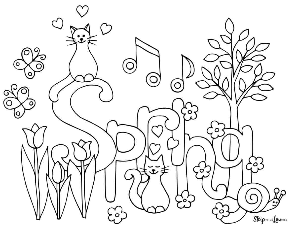 spring printable coloring sheets