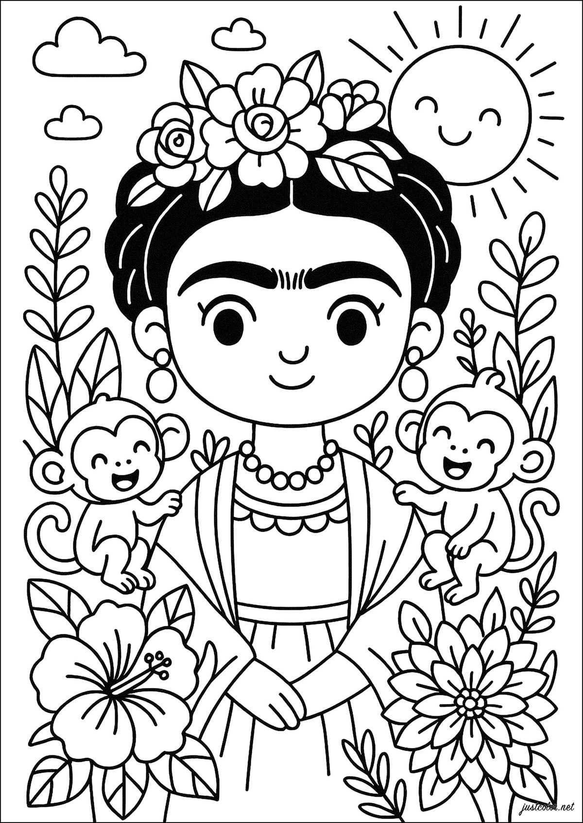 printable frida kahlo