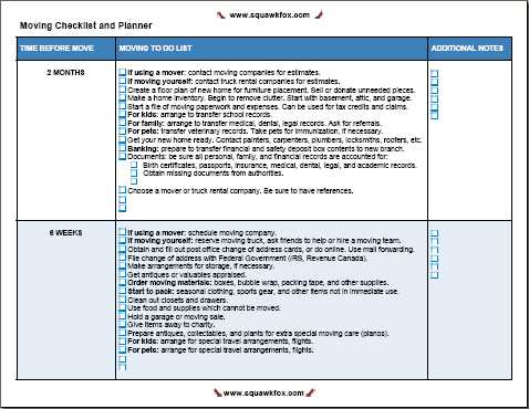 moving out of state checklist printable