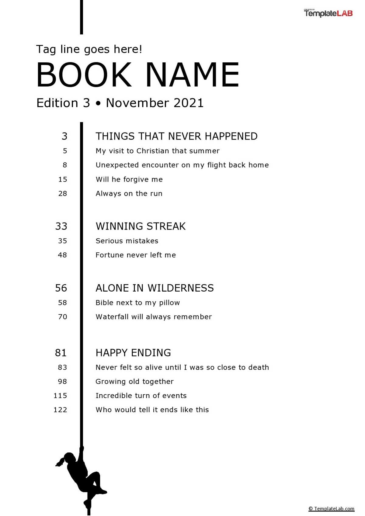table of contents printable