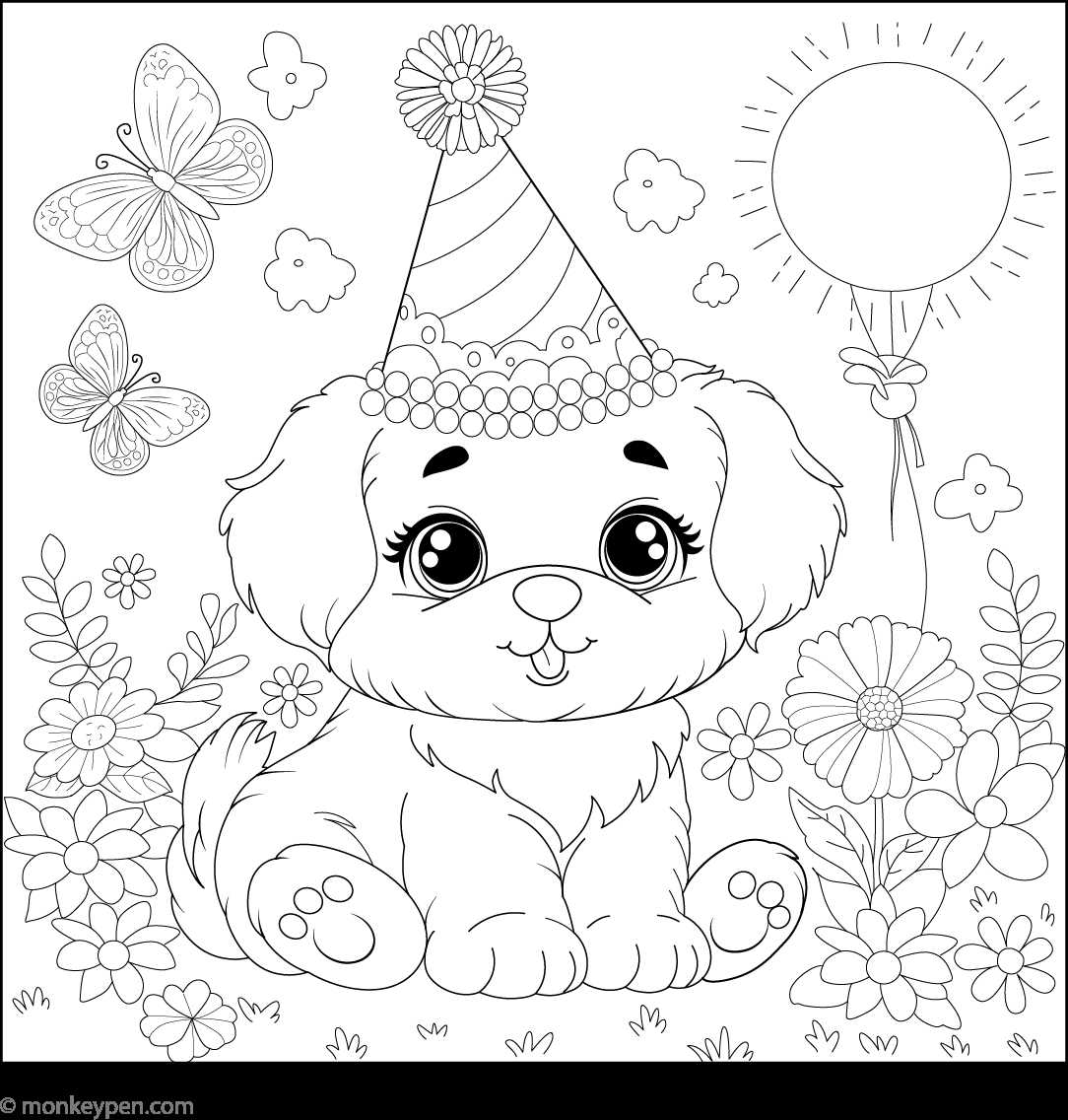 happy birthday printable coloring page