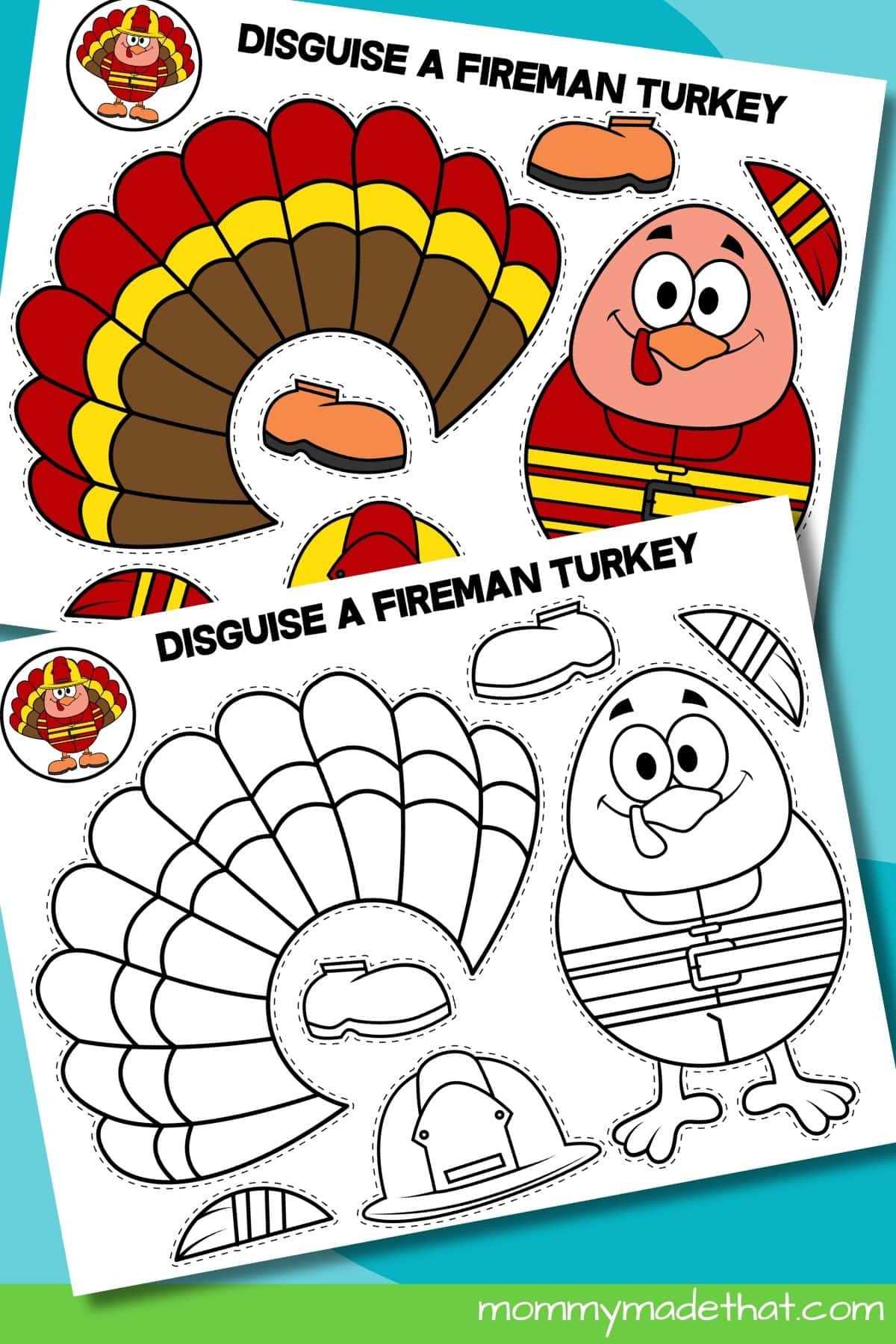 template free printable turkey in disguise printable outfits