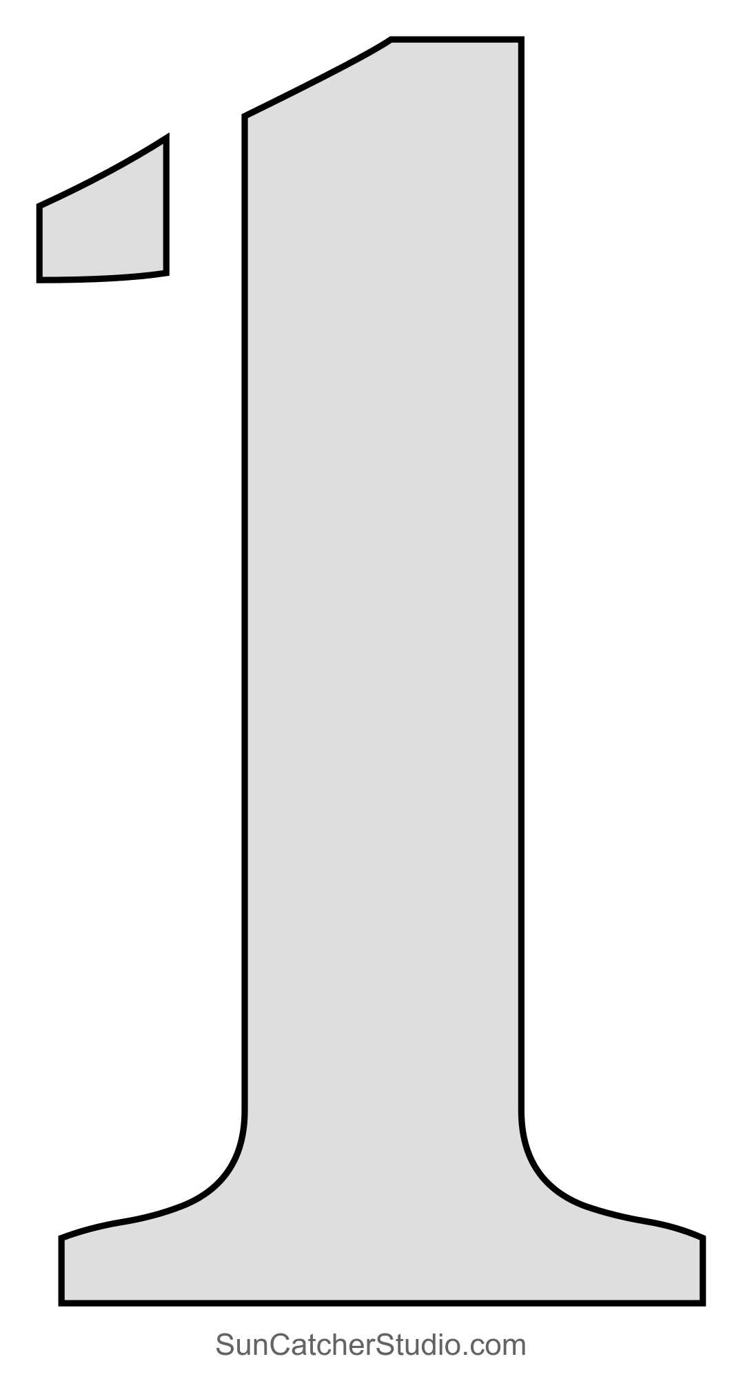 template printable number 1 outline