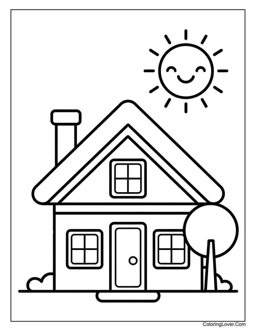 house coloring pages printable
