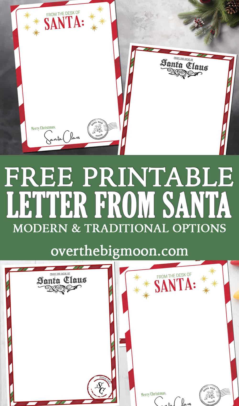 free santa stationary printable