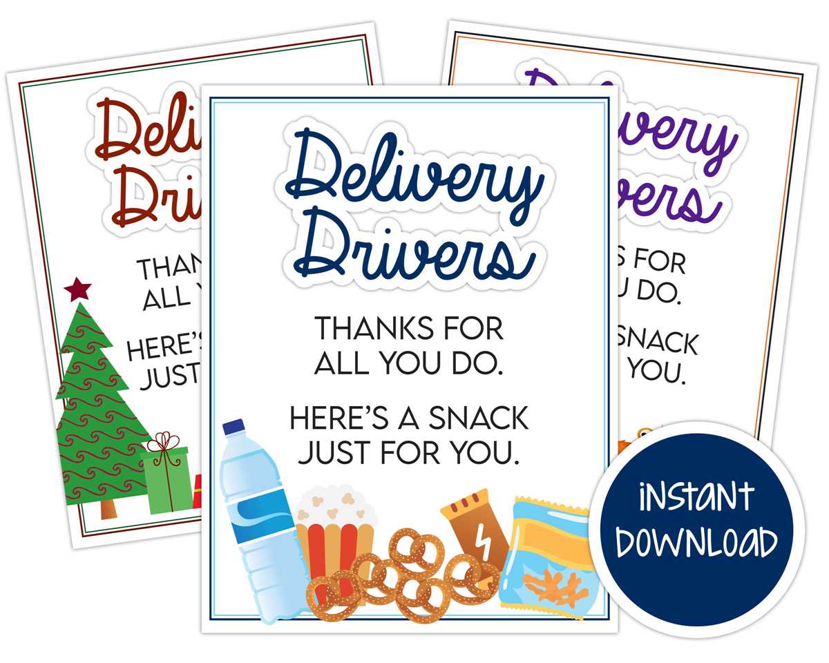 thank you delivery drivers sign printable thank you delivery drivers sign printable