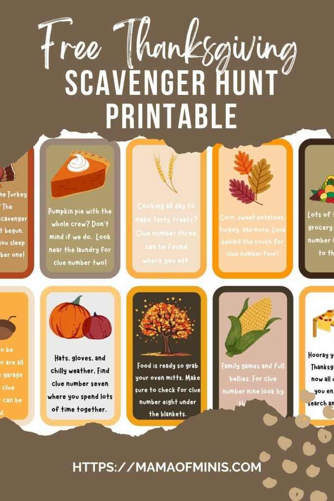 thanksgiving scavenger hunt printable