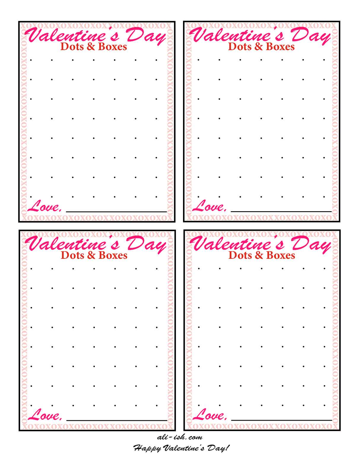 dots and boxes printable