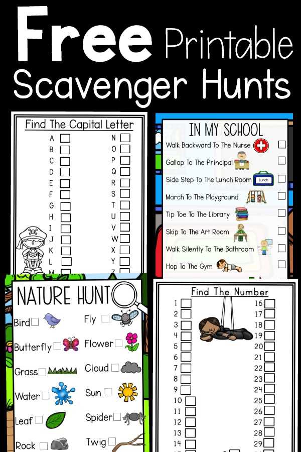 scavenger hunt printables free