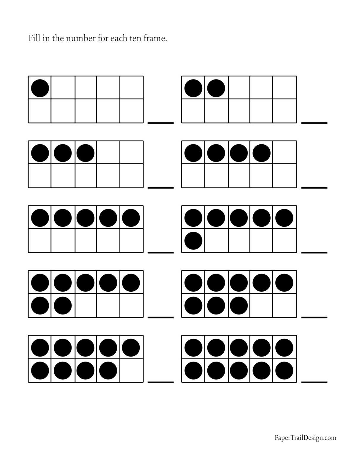 free printable 10 frames