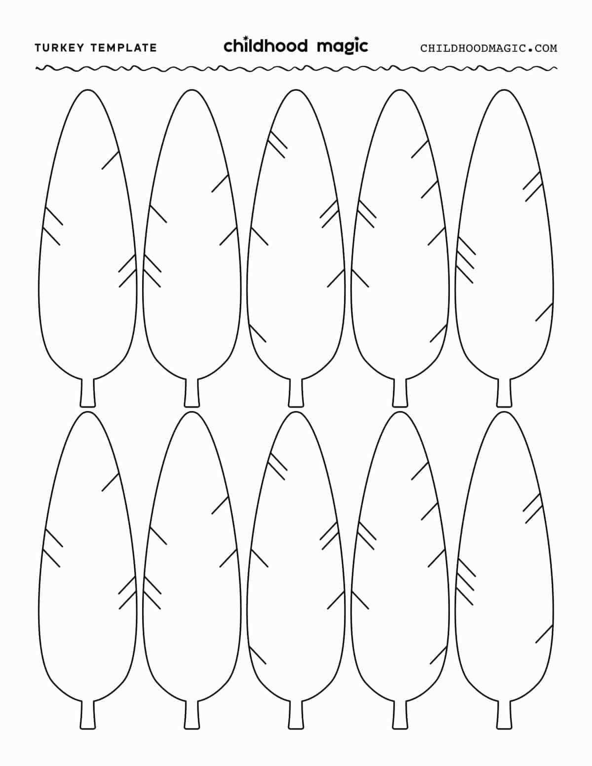 turkey feather template pattern printable