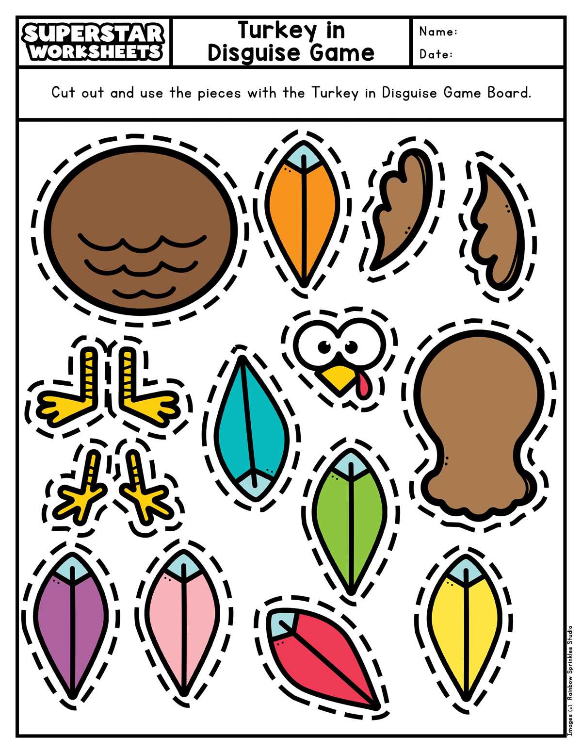 turkey in disguise free printable template