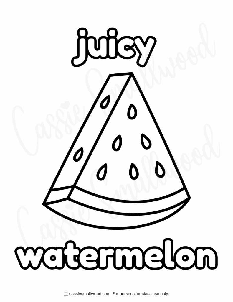 watermelon coloring pages printable