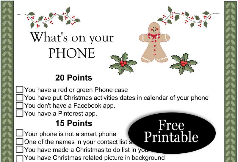 free printable games for christmas