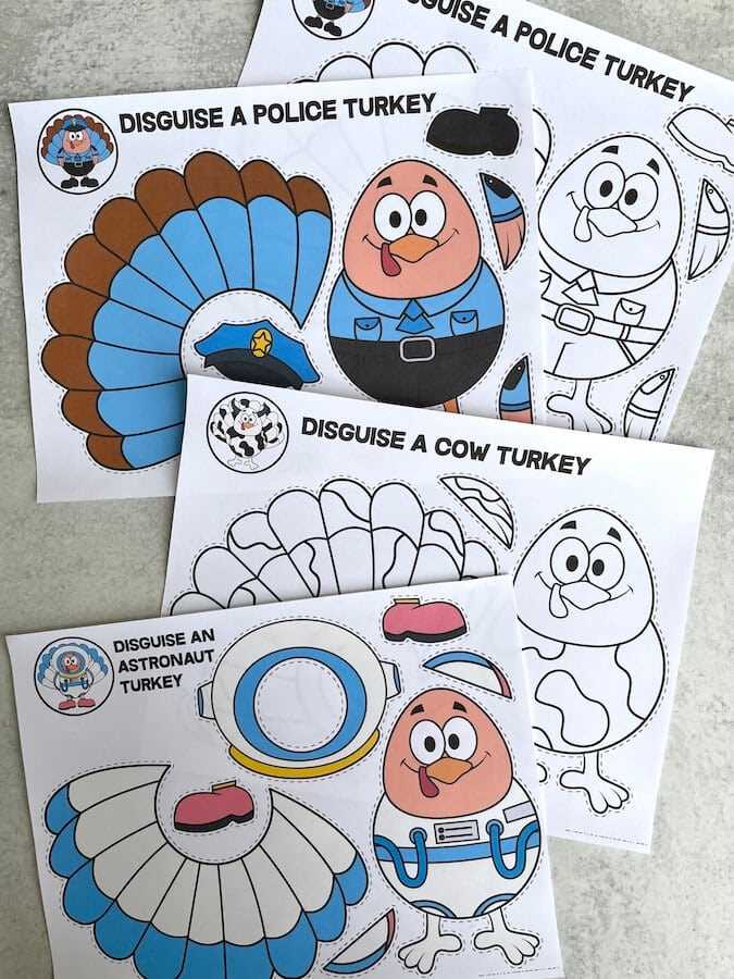 template free printable turkey in disguise printable outfits