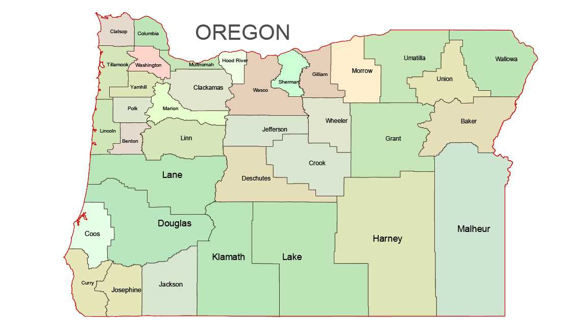 printable oregon county map