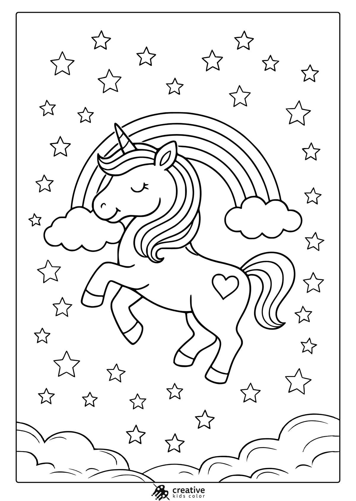 unicorn coloring page printable