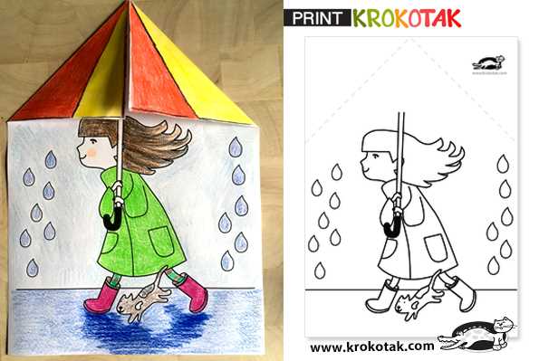 printable umbrella craft