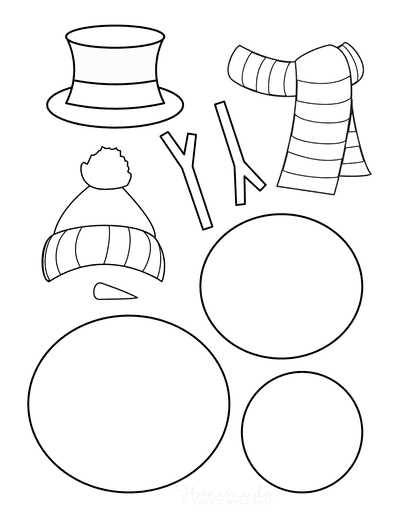 printable outline of a snowman