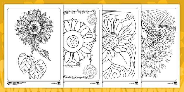 printable sunflower pictures to color