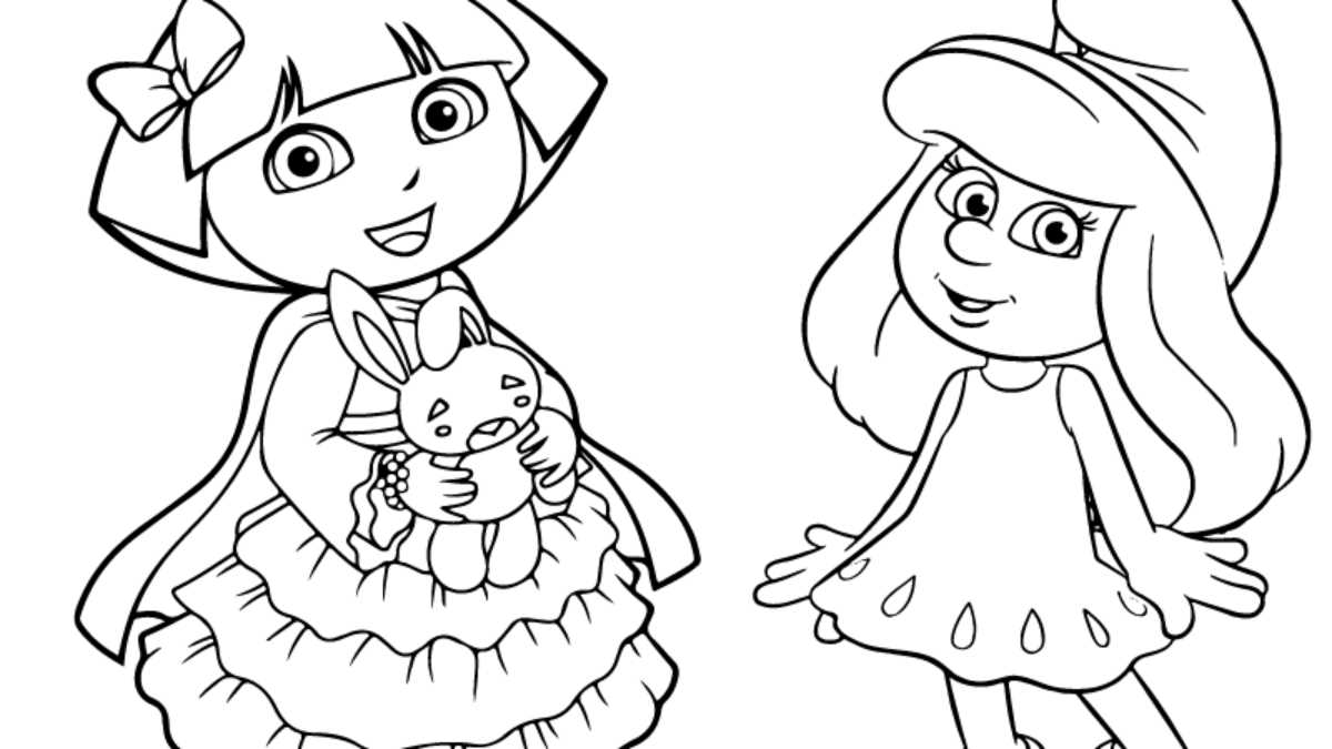 printable coloring pages of dora the explorer