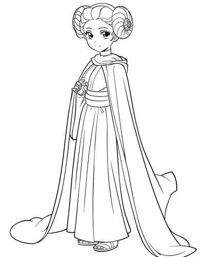 printable princess leia coloring pages