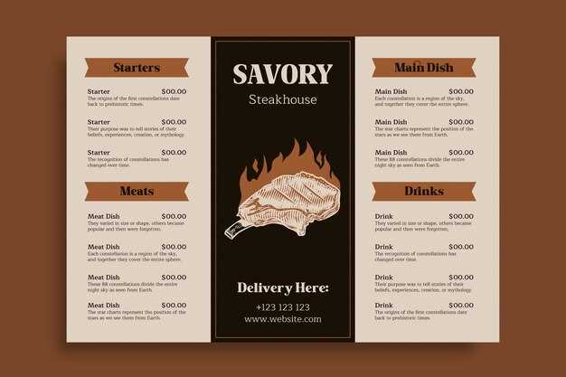 longhorn printable menu