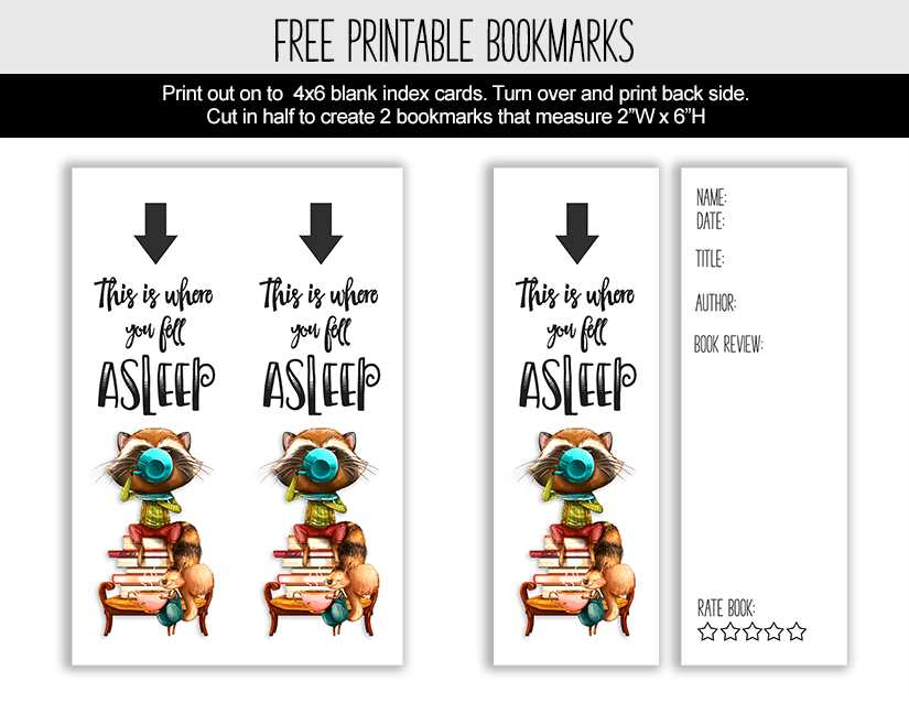 book mark printable
