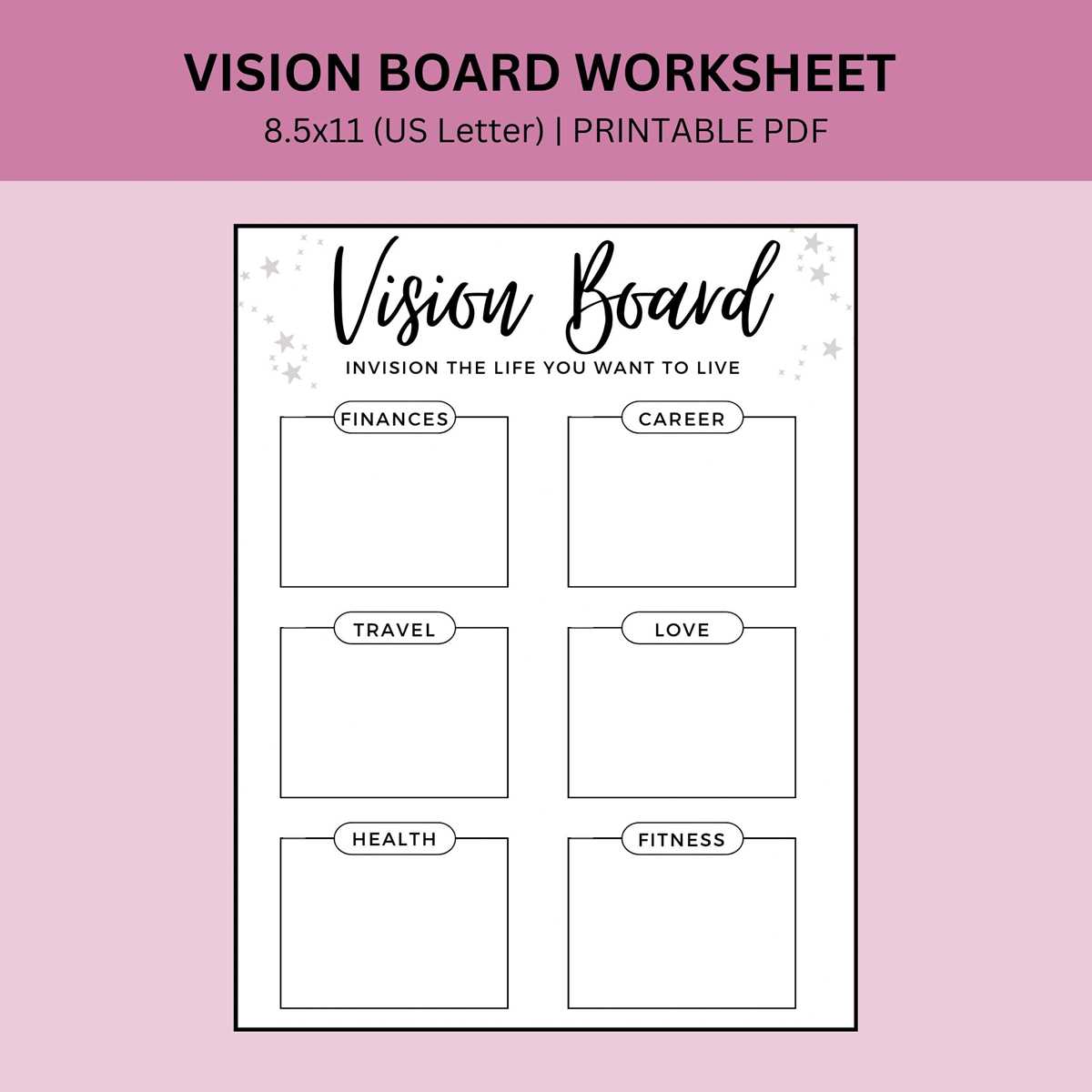 goal setting printable vision board
