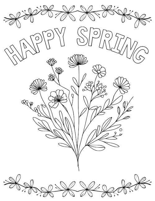 free printable spring flowers coloring pages