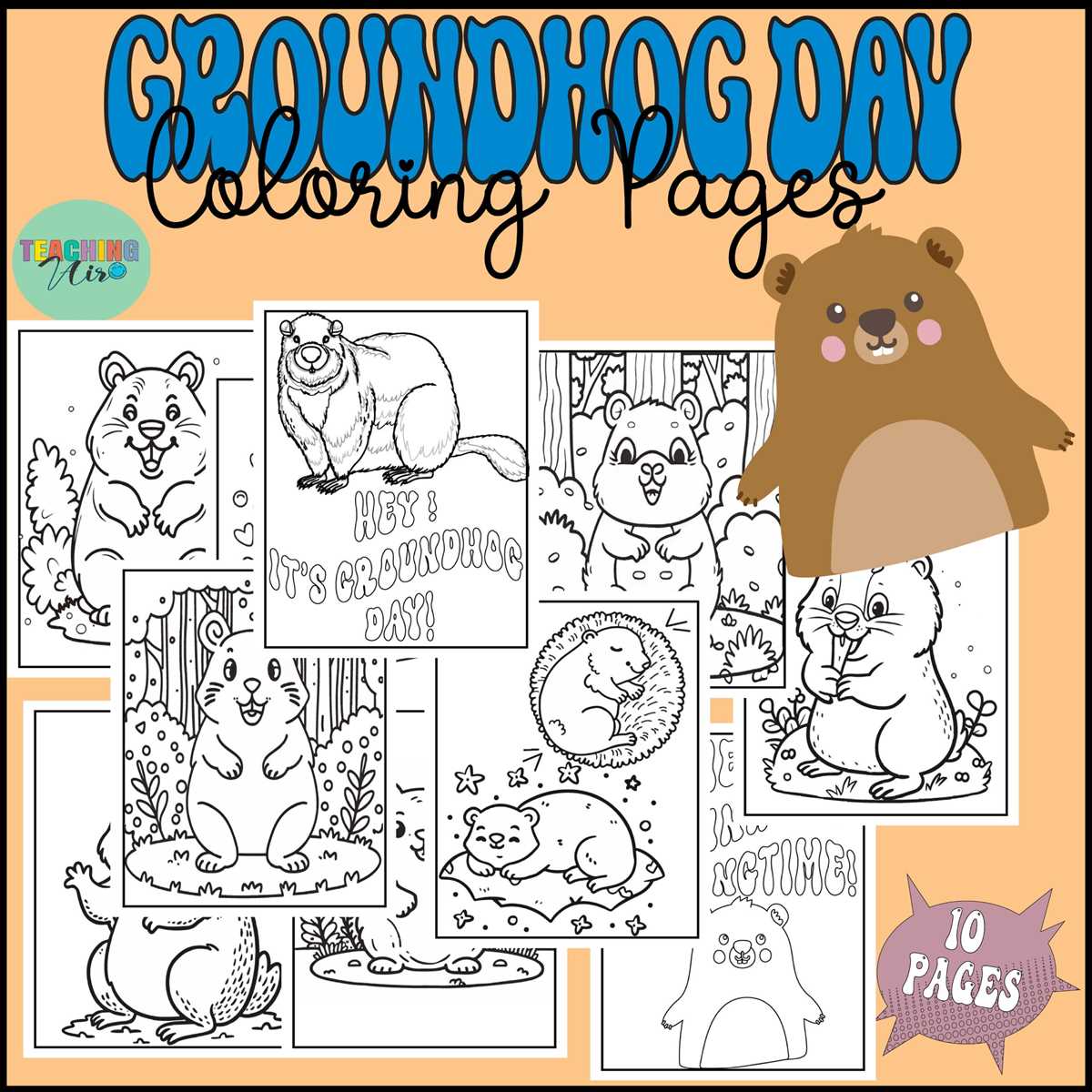 groundhog day coloring pages free printable