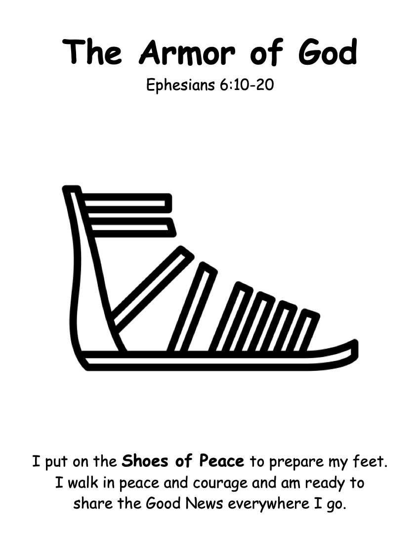 printable armor of god coloring sheet