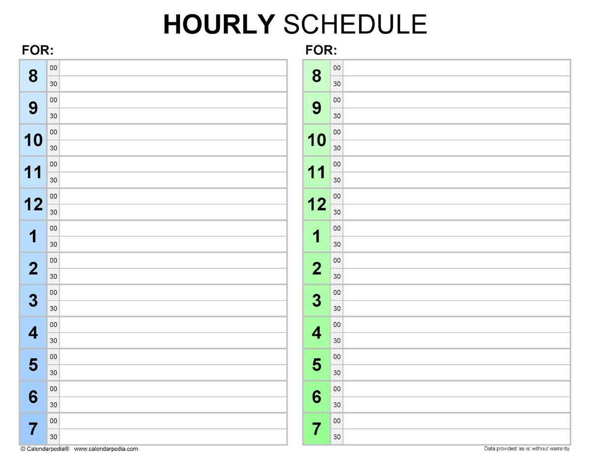 hourly day planner printable