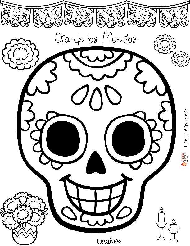 sugar skull coloring pages printable