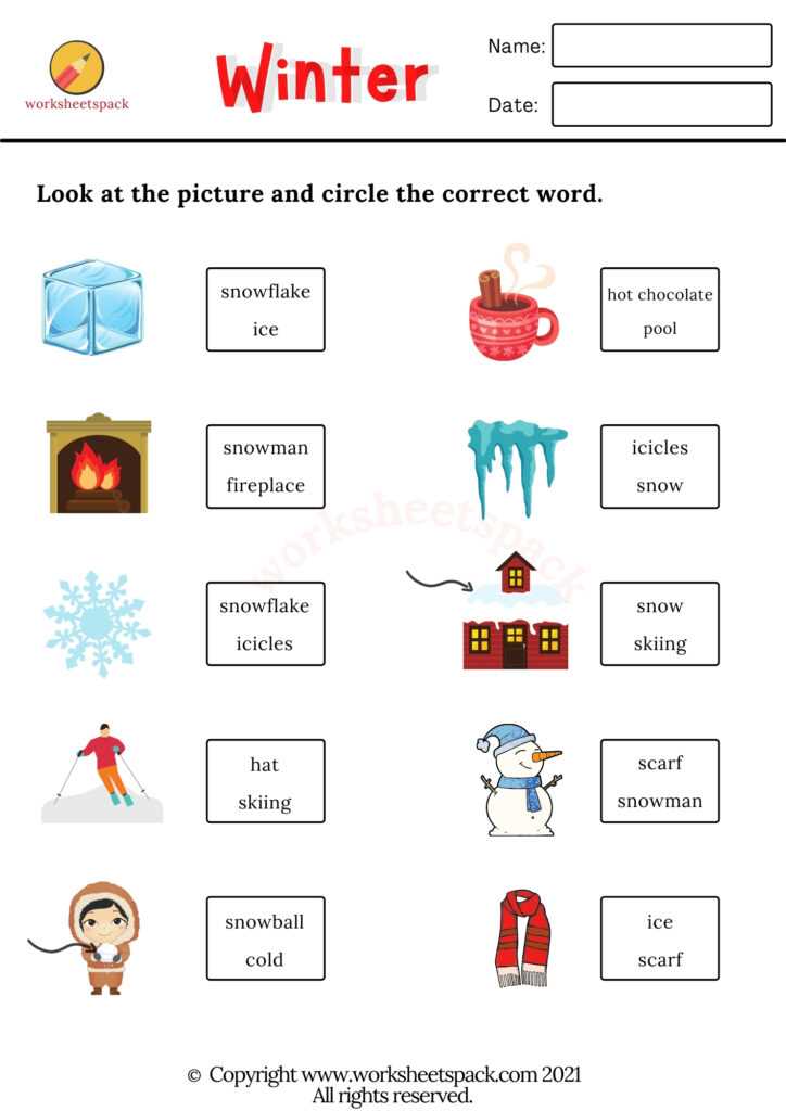 winter free printable worksheets