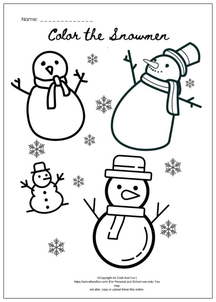 winter printables for preschool